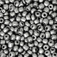 Seed beads 8/0 (3mm) Metallic dark silver